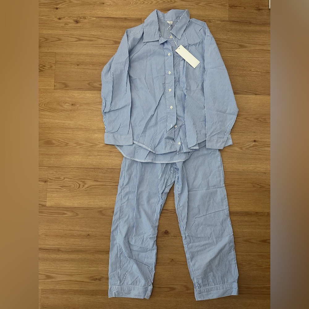 Arket Poplin Blue Striped Pajama Set